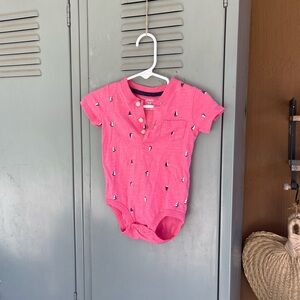 Carter's Pink Bodysuit with Sailboat Print